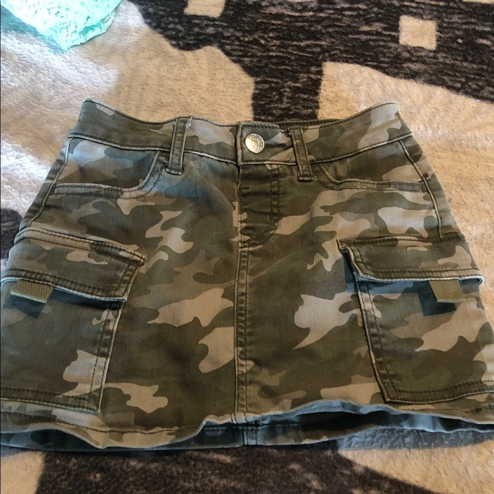 Justice Girls Camo Cargo Skort in Green and Tan